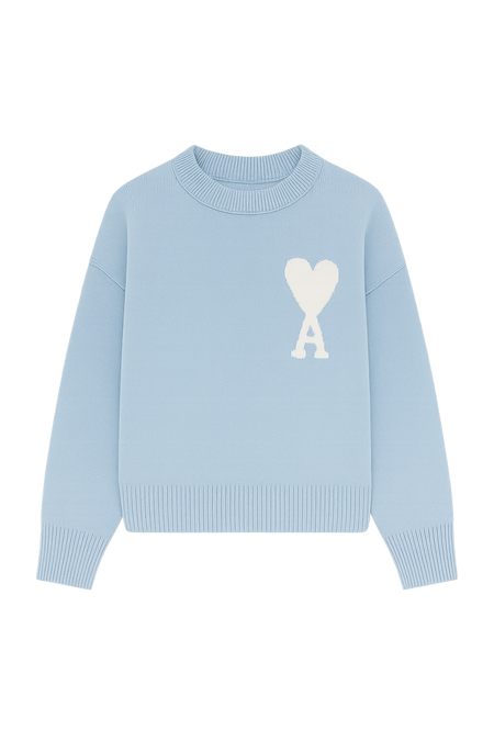 AMI Paris Ami de Coeur wool jumper Sky Blue