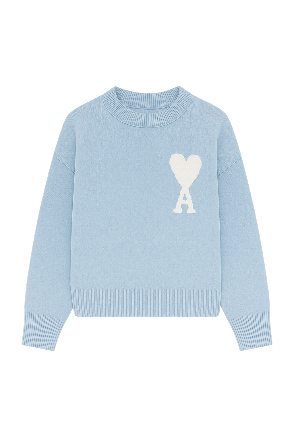 AMI Paris Ami de Coeur wool jumper Sky Blue