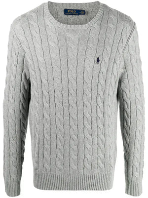Polo Ralph Lauren cable knit knitted sweatshirt Grey