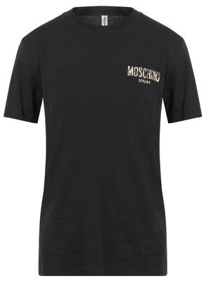 Moschino Swim Black Logo Cotton Men's T-Shirt