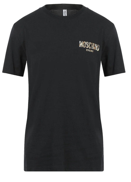 Moschino Swim Black Logo Cotton Men's T-Shirt