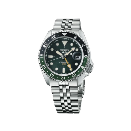 Seiko 5 Sports Men Automatic Green Dial Analog Stainless Steel Watch SSK035K1
