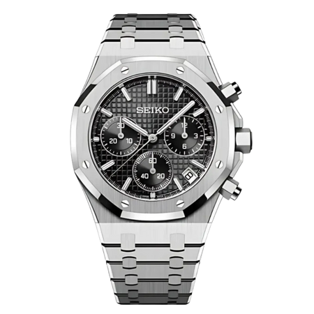 Seiko Mod Royal Oak Chronograph Black