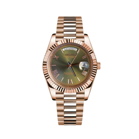 Seiko Mod Day Date Olive Rose Gold