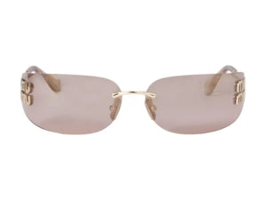 Miu Miu Irregular Sunglasses Gold/Light Purple/Brown (0MU 54YS 5AK06I)