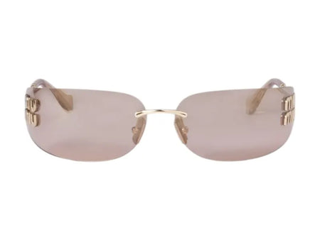 Miu Miu Irregular Sunglasses Gold/Light Purple/Brown (0MU 54YS 5AK06I)