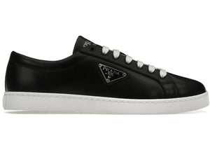 Prada Brushed Sneakers Leather Black Black White