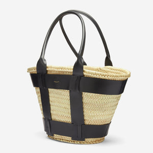 DeMellier The Santorini natural basket black smooth