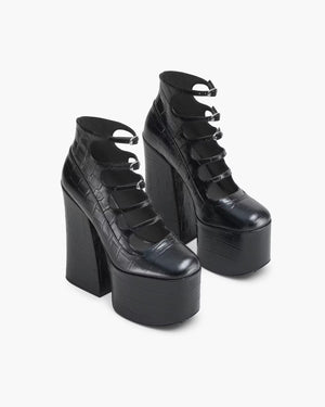 Marc Jacobs Marc Jacobs The Croc Embossed Kiki Ankle Boot Black Black