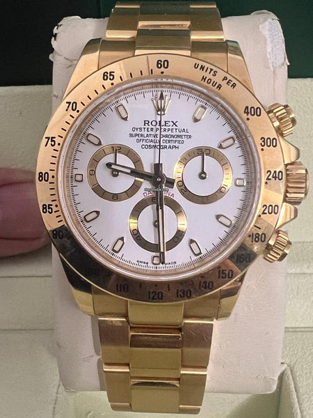 Rolex | Daytona | 116528 | Yellow gold | 40 mm | Yellow gold | White