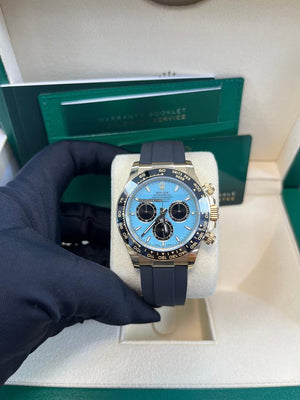 Rolex | Daytona | 126518 | Yellow gold | 40 mm | Rubber | Turquoise | Automatic